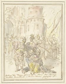 Helena is welcomed by Hector upon her arrival in Troy, 1677-1755. Creator: Elias van Nijmegen