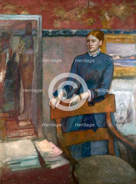 Hélène Rouart in her Father's Study, c. 1886. Artist: Degas, Edgar (1834-1917)