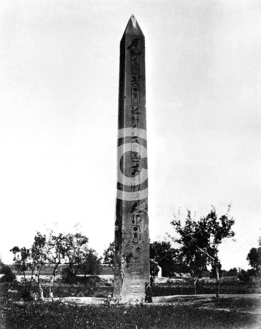 Heliopolis Obelisk, Egypt, 1878. Creator: Felix Bonfils.