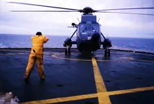 Helicopter, Falklands War, 1982. Creator: Luis Rosendo