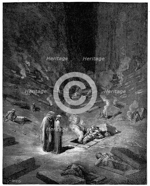 Hell: the city of Dis, Roman god of the underworld, 1863. Artist: Gustave Doré