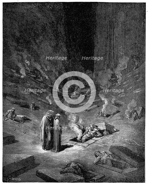 Hell: the city of Dis, Roman god of the underworld, 1863. Artist: Gustave Doré