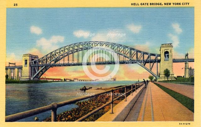 Hell Gate Bridge, New York City, New York, USA, 1933. Artist: Unknown