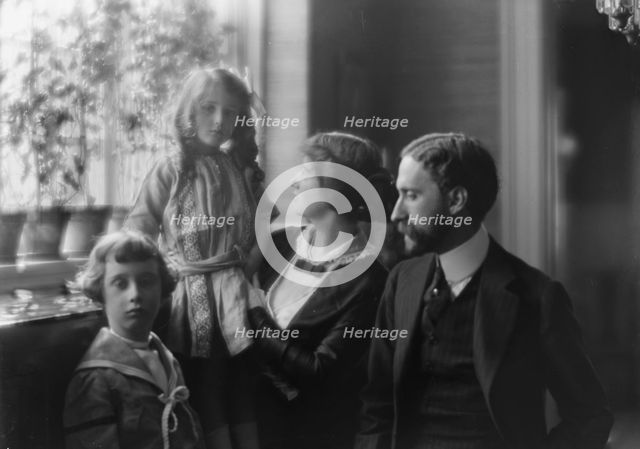 Hellman, George S., Mr., and family, portrait photograph, 1913. Creator: Arnold Genthe.
