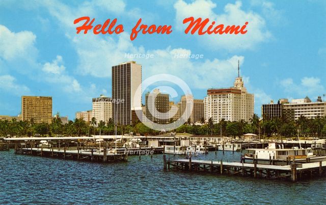 'Hello from Miami', postcard, 1966. Artist: Unknown
