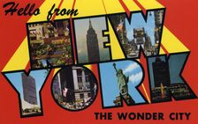 Hello from New York the Wonder City postcard, 1962