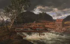 Hellefossen near Hokksund, 1838. Creator: Johan Christian Dahl