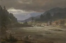 Hellefossen near Hokksund, 1847. Creator: Johan Christian Dahl