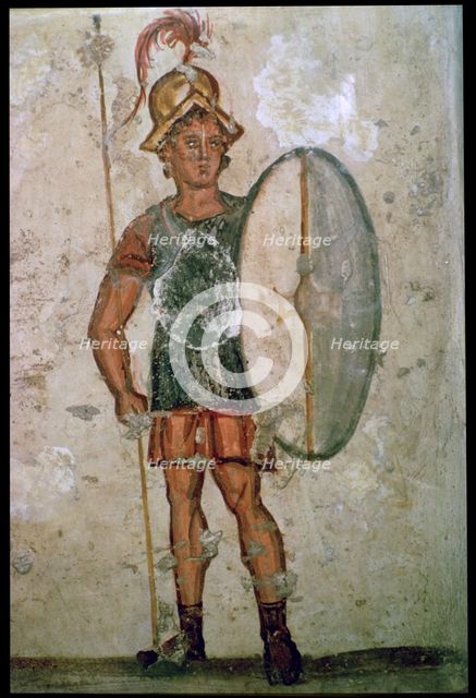 Hellenistic wall-painting of a soldier, 3rd century BC. Artist: Unknown