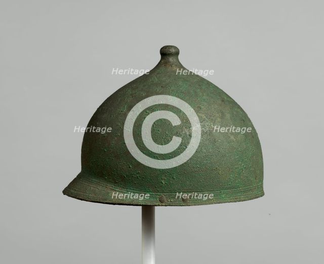 Helmet of the Montefortino Type, Etruscan, late 4th-early 3rd century B.C.; cheekpieces, modern. Creator: Unknown.
