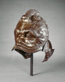 Helmet (burgonet) in the Form of a Dolphin Mask, 1540/1545. Creator: Giovan Paolo Negroli
