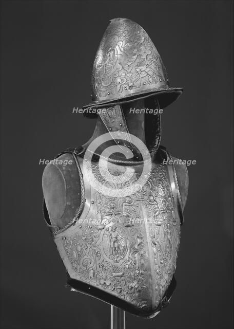 Helmet, Breastplate, and Backplate, Flemish, possibly Antwerp, ca. 1575. Creator: D. G. V. Lochorst.