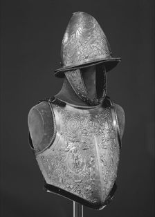 Helmet, Breastplate, and Backplate, Flemish, possibly Antwerp, ca. 1575. Creator: D. G. V. Lochorst