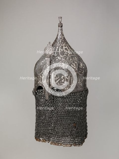 Helmet with Aventail, Turkish, in the style of Turkman armour, late 15th-16th century. Creator: Unknown.