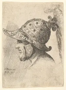 Helmeted head, 1662-78. Creator: Francis Place