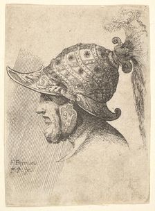 Helmeted head, 1662-78. Creator: Francis Place