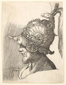 Helmeted head, 1662-78. Creator: Francis Place