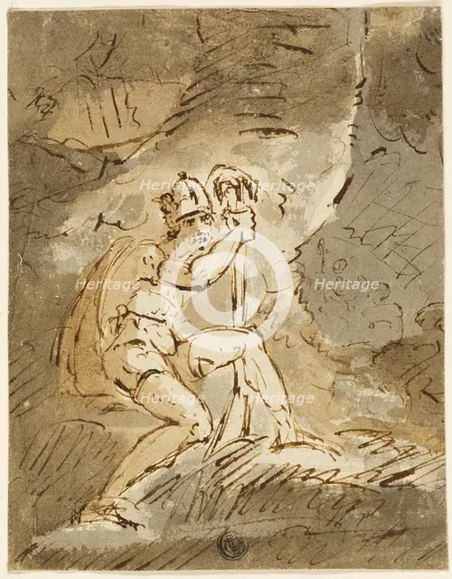 Helmeted Warrior, n.d. Creator: John Hamilton Mortimer.