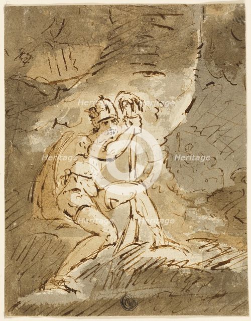 Helmeted Warrior, n.d. Creator: John Hamilton Mortimer.