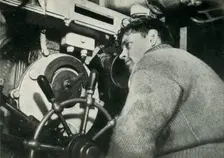 Helmsman of a British submarine, World War II, 1945. Creator: Unknown