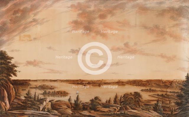 Helsinki as seen from Sörnäis, 1817. Creator: Erik Wilhelm the Younger.