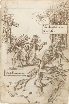 Help Him Who Takes up His Burden, Not Him Who Lays It down [fol. 31 recto], c. 1512/1515. Creator: Unknown