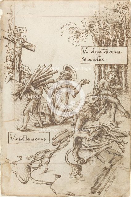 Help Him Who Takes up His Burden, Not Him Who Lays It down [fol. 31 recto], c. 1512/1515. Creator: Unknown.