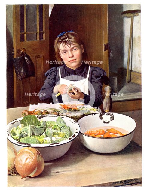 'Helping Mother', 1901.Artist: Andre & Sleigh