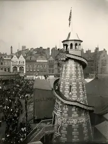 Helter skelter, Goose Fair, Market Place, Nottingham, Nottinghamshire, 1914. Creator: Unknown