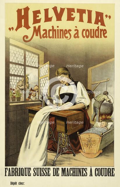 Helvetia, machines à coudre, 1890. Creator: Anonymous.
