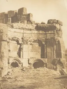 Hémicycle de l'enceinte des Temples, à Baâlbek, September 15, 1850. Creator: Maxime du Camp
