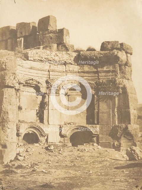 Hémicycle de l'enceinte des Temples, à Baâlbek, September 15, 1850. Creator: Maxime du Camp.