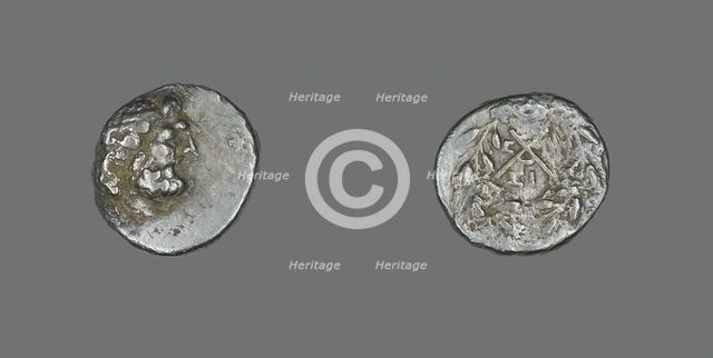 Hemidrachm (Coin) Depicting the God Zeus Amarios, 151-146 BCE. Creator: Unknown.