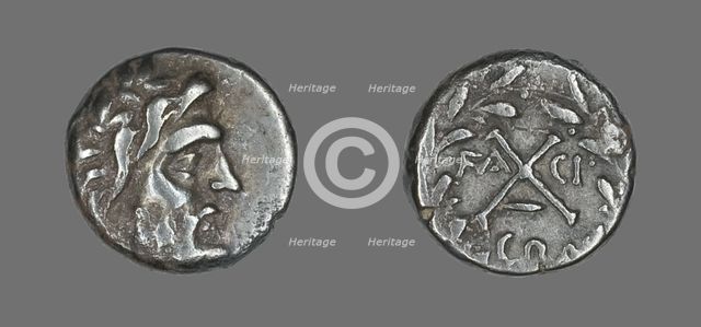 Hemidrachm (Coin) Depicting the God Zeus Amarios, 191-146 BCE. Creator: Unknown.