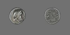 Hemidrachm (Coin) Depicting the God Zeus Amarios, 191-146 BCE. Creator: Unknown