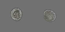 Hemidrachm (Coin) Depicting the God Zeus Amarios, 191-146 BCE. Creator: Unknown
