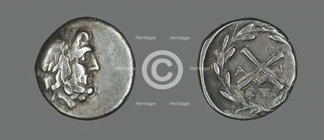 Hemidrachm (Coin) Depicting the God Zeus Amarios, 222-146 BCE. Creator: Unknown.