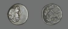 Hemidrachm (Coin) Depicting the God Zeus Amarios, 222-146 BCE. Creator: Unknown