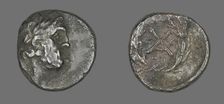 Hemidrachm (Coin) Depicting the God Zeus Amarios, 222-146 BCE. Creator: Unknown