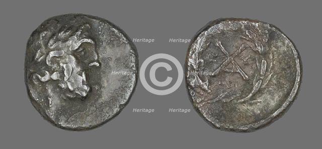 Hemidrachm (Coin) Depicting the God Zeus Amarios, 222-146 BCE. Creator: Unknown.