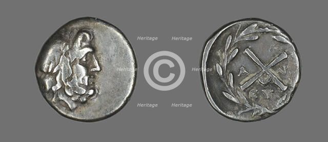 Hemidrachm (Coin) Depicting the God Zeus Amarios, 222-146 BCE. Creator: Unknown.