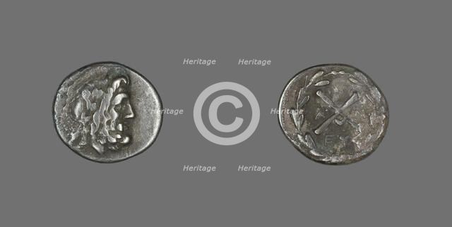 Hemidrachm (Coin) Depicting the God Zeus Amarios, 222-146 BCE. Creator: Unknown.