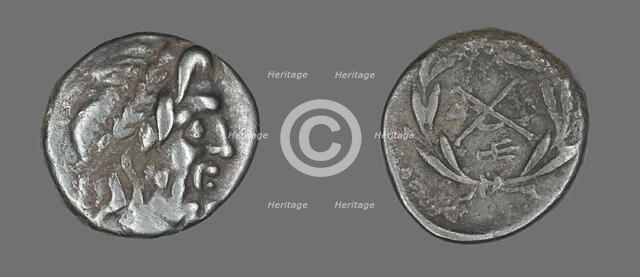 Hemidrachm (Coin) Depicting the God Zeus Amarios, 222-146 BCE. Creator: Unknown.