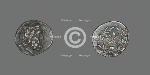 Hemidrachm (Coin) Depicting the God Zeus Amarios, 234-146 BCE. Creator: Unknown.