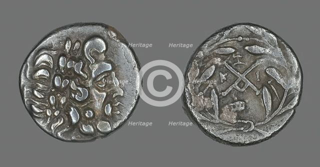 Hemidrachm (Coin) Depicting the God Zeus Amarios, 234-146 BCE. Creator: Unknown.