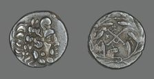 Hemidrachm (Coin) Depicting the God Zeus Amarios, 234-146 BCE. Creator: Unknown