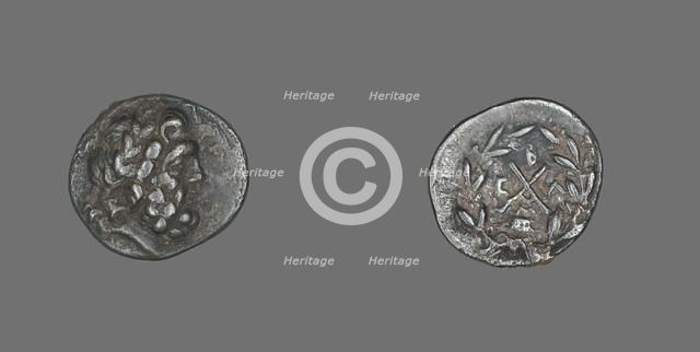 Hemidrachm (Coin) Depicting the God Zeus Amarios, 234-146 BCE. Creator: Unknown.