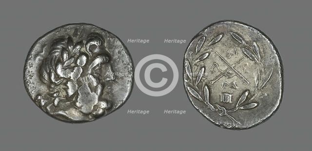 Hemidrachm (Coin) Depicting the God Zeus Amarios, 234-146 BCE. Creator: Unknown.