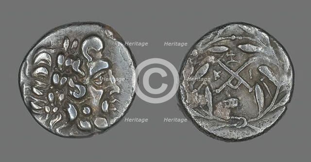 Hemidrachm (Coin) Depicting the God Zeus Amarios, 234-146 BCE. Creator: Unknown.