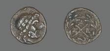 Hemidrachm (Coin) Depicting the God Zeus Amarios, 280-146 BCE. Creator: Unknown